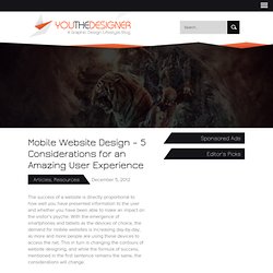 Mobile Website Design - 5 Considerations for an Amazing User Experience