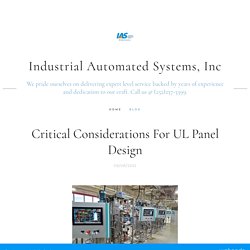 Critical Considerations For UL Panel Design