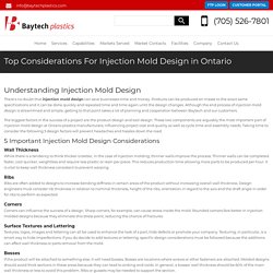 Top Considerations For Injection Mold Design In Ontario