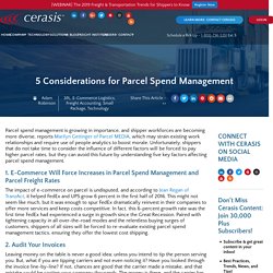 5 Considerations for Parcel Spend Management