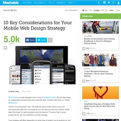 10 Key Considerations for Your Mobile Web Design Strategy