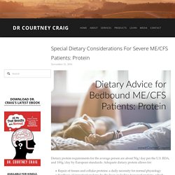 Special Dietary Considerations for Severe ME/CFS Patients: Protein