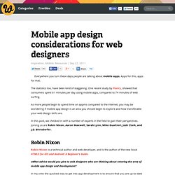 Mobile app design considerations for web designers