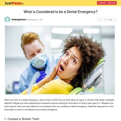 What is Considered to be a Dental Emergency?