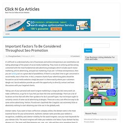 Important Factors To Be Considered Throughout Seo Promotion