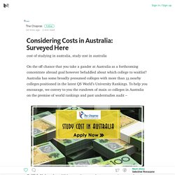 Considering Costs in Australia: Surveyed Here – Medium