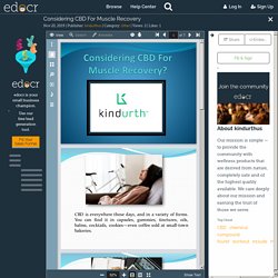 Considering CBD For Muscle Recovery