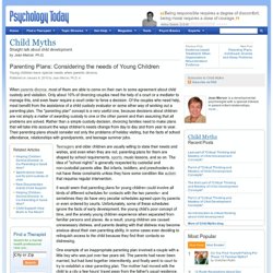 Parenting Plans: Considering the needs of Young Children