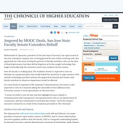 Angered by MOOC Deals, San Jose State Faculty Senate Considers Rebuff