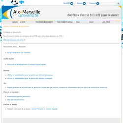 Consignes et documents Hygiène Sécurité Environnement Université Aix Marseille