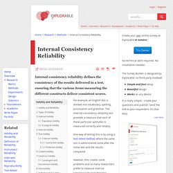 Internal Consistency Reliability - Internal Compability Test.
