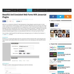 Beautiful And Consistent Web Forms With Javascript Plugins
