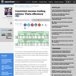 Consistent income trading options: Theta efficiency