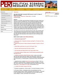 PERI: : Does High Public Debt Consistently Stifle Economic Growth? A Critique of Reinhart and Rogo ff