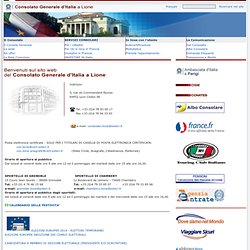 Consolato Generale d'Italia a Lione, Homepage