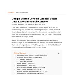 Google Search Console Update: Change of Address Features