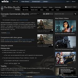 Console Commands (Skyrim