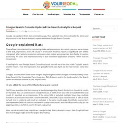 Google Search Console Updated the Search Analytics Report - YourSeoPal.com