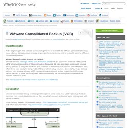 VMware Communities: VMware Consolidated Backup (VCB)