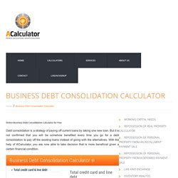 Debt Consolidation Calculator Online