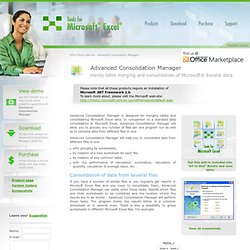 Advanced Consolidation Manager - Microsoft Excel add-in