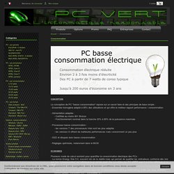 Consommation - PC VERT - L'informatique éco-responsable