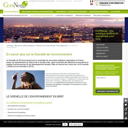 Consommations énergétiques - Grenelle de l'environnement