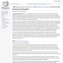 consorzio di bonifica tratto da wikipedia