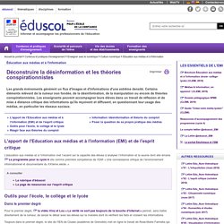 Éducation aux médias et à l'information - Déconstruire la désinformation et les théories conspirationnistes