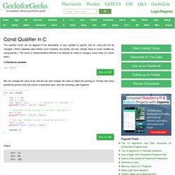 Const Qualifier in C