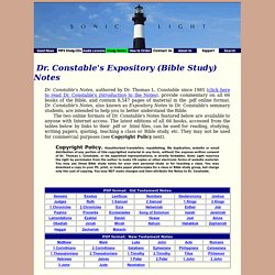 Dr. Constable's Bible Study Notes and Commentary