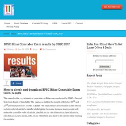 BPSC Bihar Constable Exam results by CSBC 2017