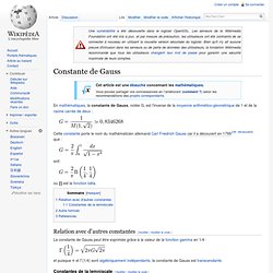 Constante de Gauss