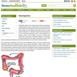Home remedies for Constipation: Constipation symptoms, causes of Constipation