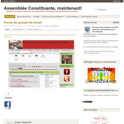 Forum du groupe de travail