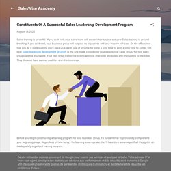 Constituents Of A Successful Sales Leadership Development Program