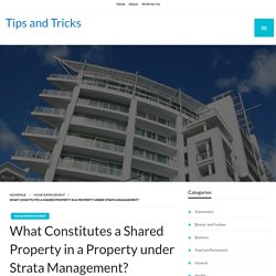 What Constitutes a Shared Property in a Property under Strata Management?