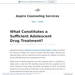 What Constitutes a Sufficient Adolescent Drug Treatment?