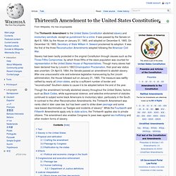 Thirteenth Amendment to the United States Constitution