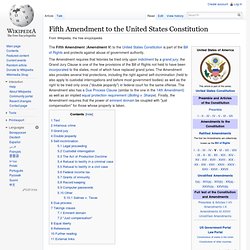 Fifth Amendment to the United States Constitution