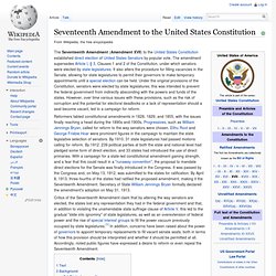 Seventeenth Amendment to the United States Constitution