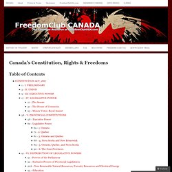 Canada’s Constitution, Rights & Freedoms