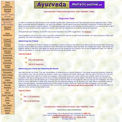 Ayurveda - Diagnostic Tests, Ayurvedic Diagnosis, Prakruti, Vikruti, dosha imbalances, Dosha type, mind-body constitution, Vata, Pitta, Kapha, artificial intelligence, self-diagnosis