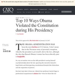 Top 10 Ways Obama Violated the Constitution during His Presidency