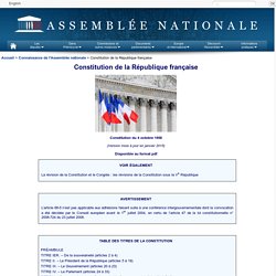 Constitution de la République française - Assemblée nationale