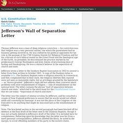 Jefferson's Wall of Separation Letter