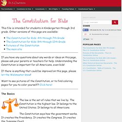 The Constitution for Kids (Kindergarten - 3rd Grade)