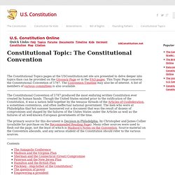 Constitutional Topic: The Constitutional Convention