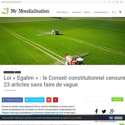 Loi « Egalim » : le Conseil constitutionnel censure 23 articles sans faire de vague