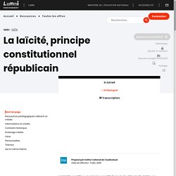 La Laïcite, principe constitutionnel républicain - Lumni